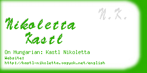 nikoletta kastl business card